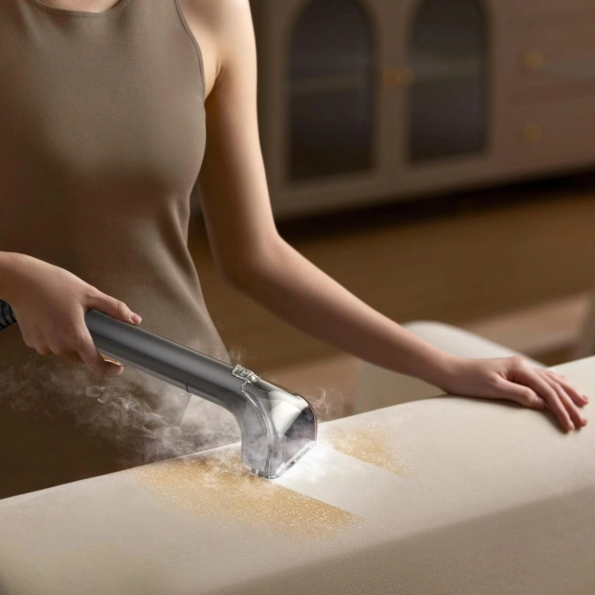 Моющий пылесос для химчистки мебели Deerma DEM-BY700, Зелёный. Фото 8