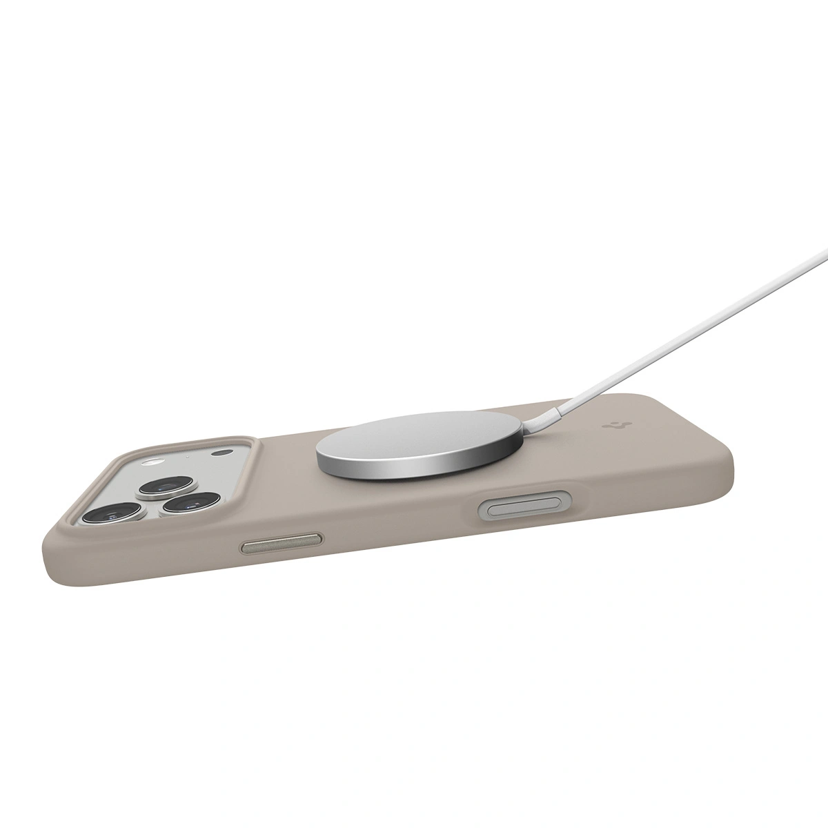 Накладка Spigen Silicone Fit (MagSafe) для iPhone 17 Pro Max, Бежевая (ACS10272). Фото 7