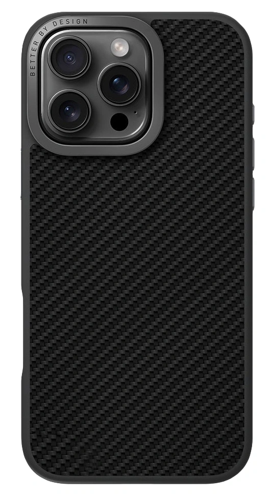 Накладка Uniq для iPhone 16 Pro Max KEVA Max Kevlar with Camera stand (MagSafe), Black (IP6.9P(2024)-KEVMMBLK). Фото 2