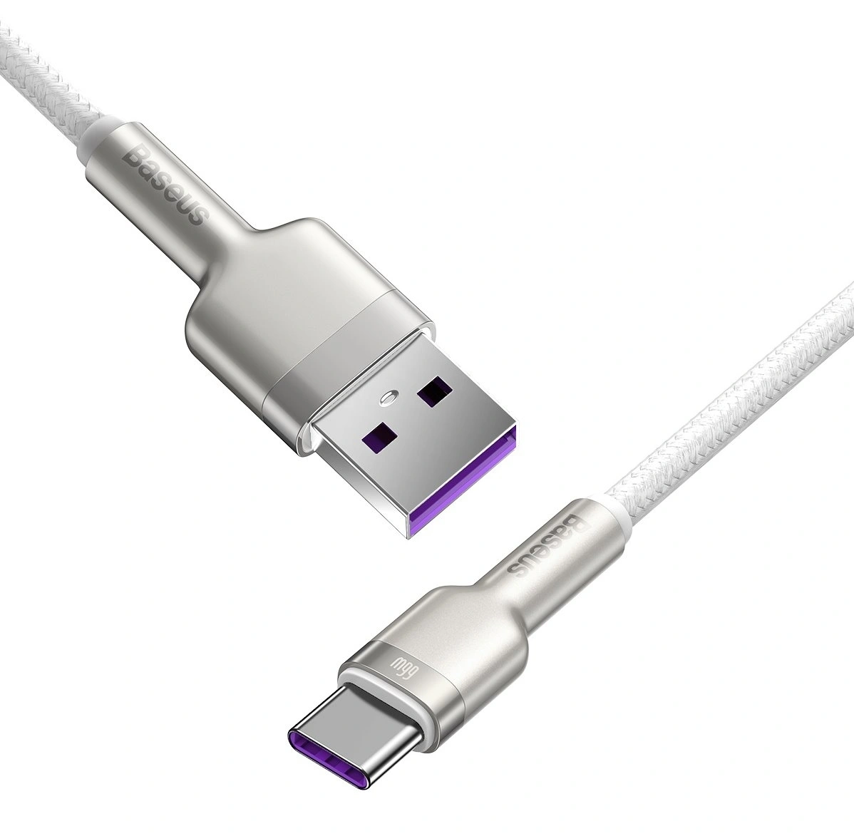 Кабель Baseus Cafule Series Metal Data Cable USB to Type-C 66Вт 1м, Белый (CAKF000102). Фото 3