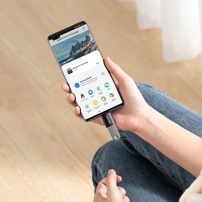 Переходник Baseus Ingenuity Series Mini OTG Adaptor Type-C to USB-A 3.1 Black (ZJJQ000001). Фото 6