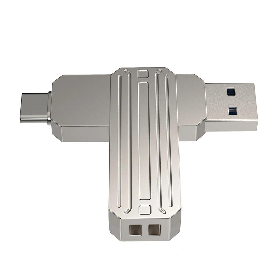 Накопитель Wiwu Infinite 2in1 USB3.2 Flash Drive USB Type-C 32Gb, Silver (Wi-FD003). Фото 4