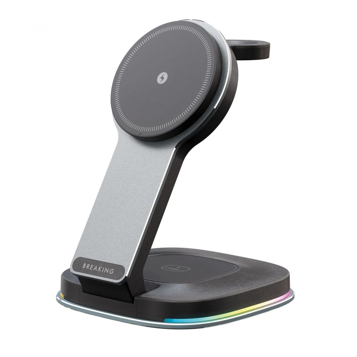 Беспроводная зарядная станция Breaking DS10 Trio 3in1 Qi2 20W, Графит. Фото 1