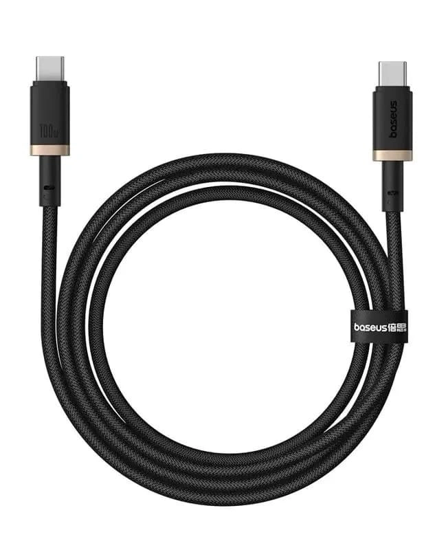 Кабель Baseus Dura Series Fast Charging Cable Type-C to Type-C 100W 2m, Чёрный/золотой (P10377803U01-02). Фото 2
