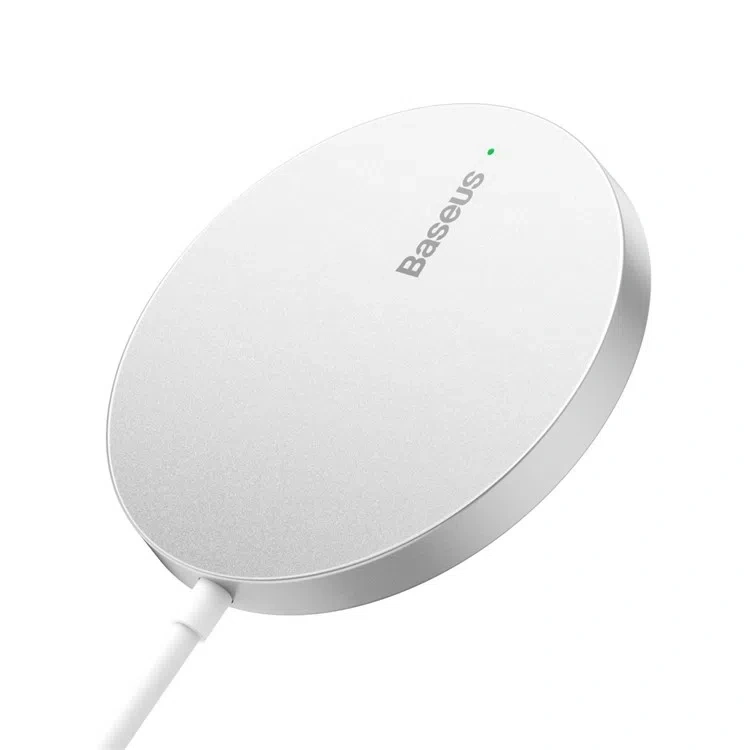 Беспроводное зарядное устройство Baseus Simple Mini3 Magnetic Wireless Charger 15W, Silver (CCJJ040012). Фото 2
