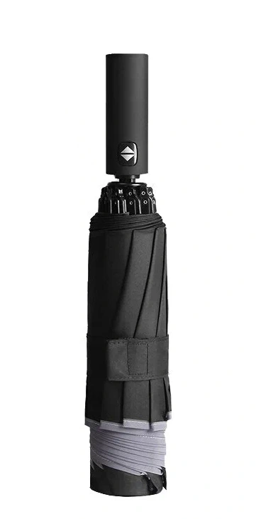 Зонт KongGu Reverse Ten Bone Automatic Lighting Umbrella с фонариком, Чёрный. Фото 2