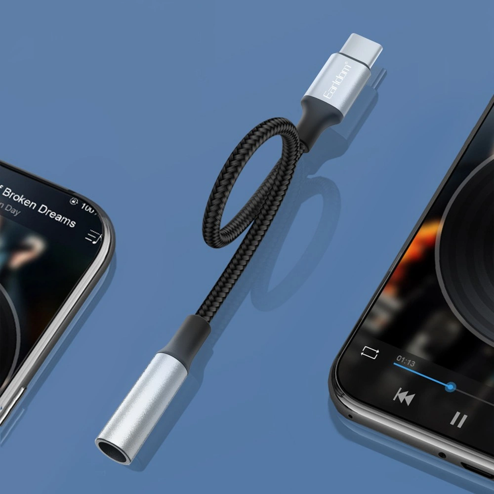 Переходник AUX Eardom ET-OT77 Type-C to 3.5mm, Black. Фото 2