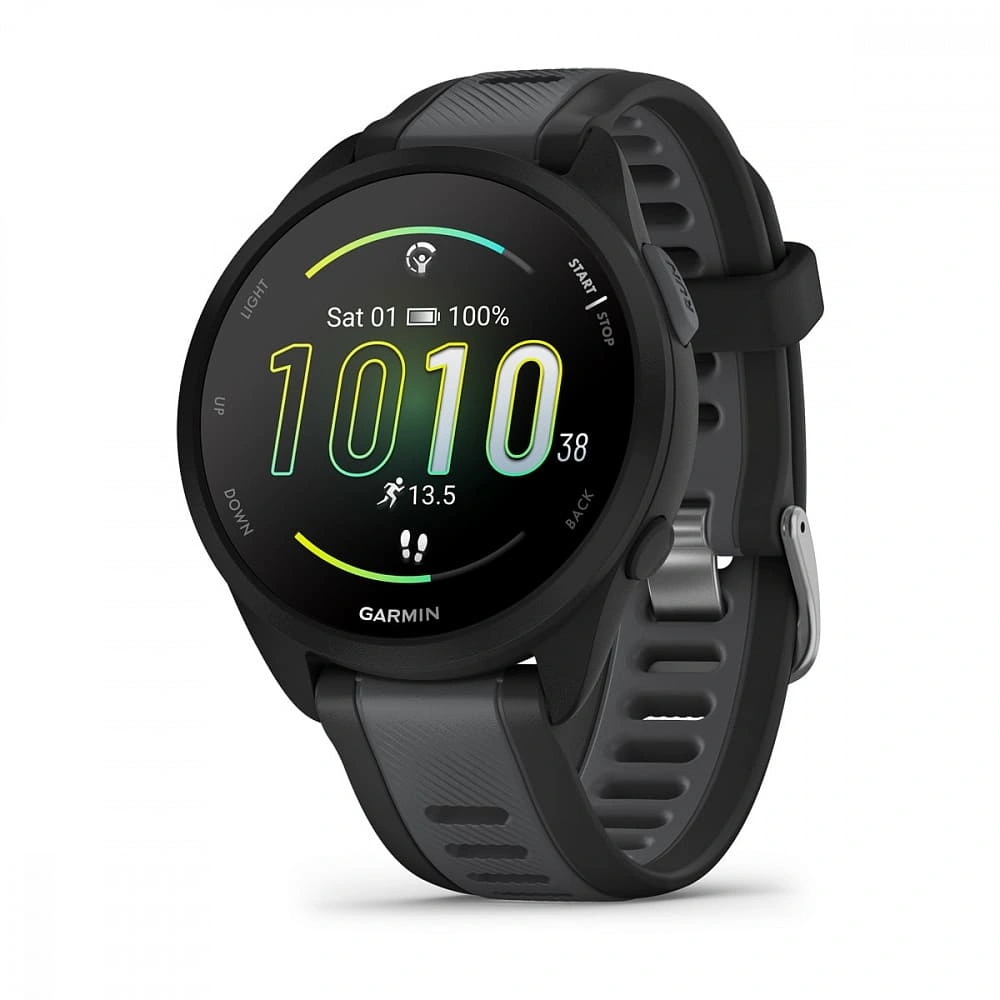 Умные часы Garmin Forerunner 165 Amoled Чёрный с серым ремешком . Фото 1