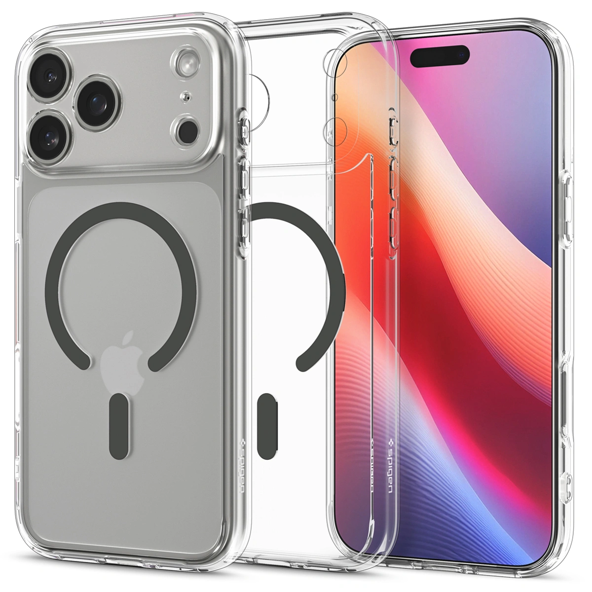 Накладка Spigen Ultra Hybrid (MagSafe) для iPhone 17 Pro Max, Прозрачный графит (ACS10283). Фото 1