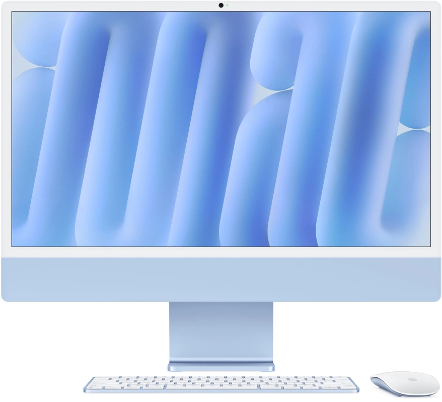 Apple iMac 24" Retina 4,5K, (MWUF3RU/A) (M4, 8C CPU, 8C GPU, 16 ГБ, 256 ГБ SSD, 2024), Blue. Фото 1