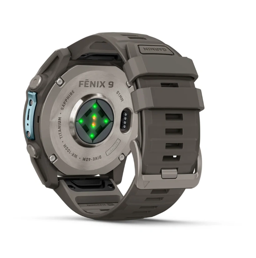 Умные часы Garmin Fenix 9 51мм, АMOLED, Титан с чёрно-серым силиконовым ремешком (010-04763-00). Фото 5