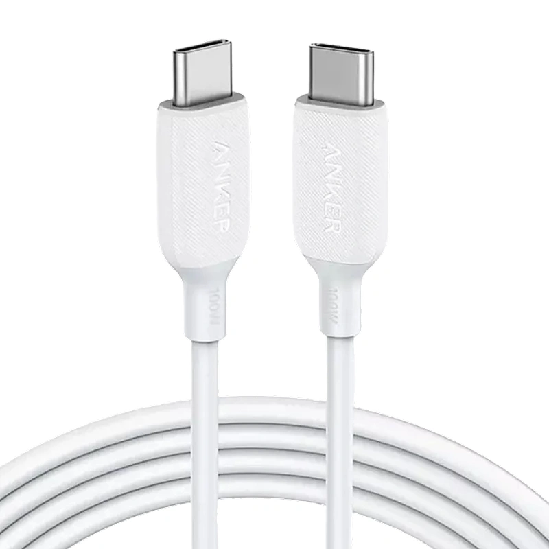 Кабель Anker USB-C to USB-C 100W 1.8m, White (A8757621). Фото 1
