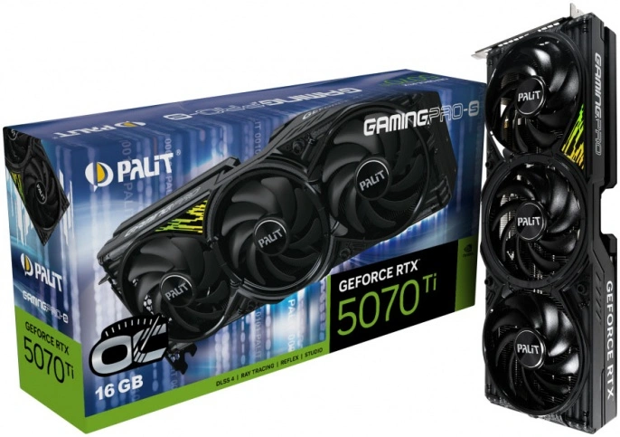 Видеокарта Palit GeForce RTX 5070 Ti GamingPro-S 16Гб GDDR7 256 bit PCIe 5.0. Фото 5