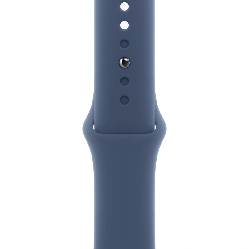 Apple Watch SE 2024, 44 мм, алюминий цвета "серебро", Denim Sport Band, S/M (MXEQ3). Фото 3