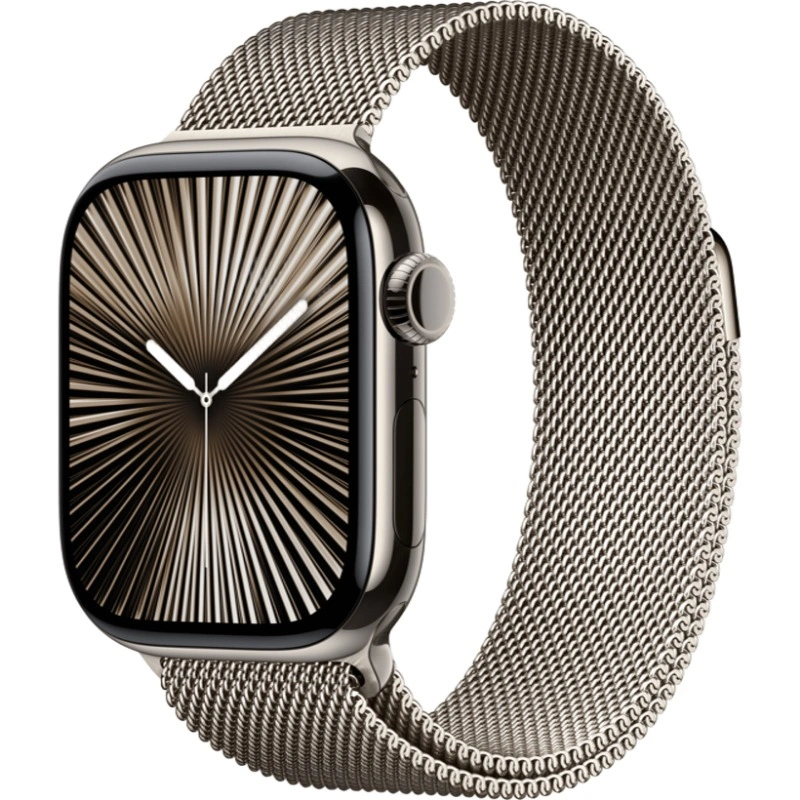 Apple Watch Series 10, 42 мм, Natural Titanium, Миланская петля "Natural" (MWXF3). Фото 1