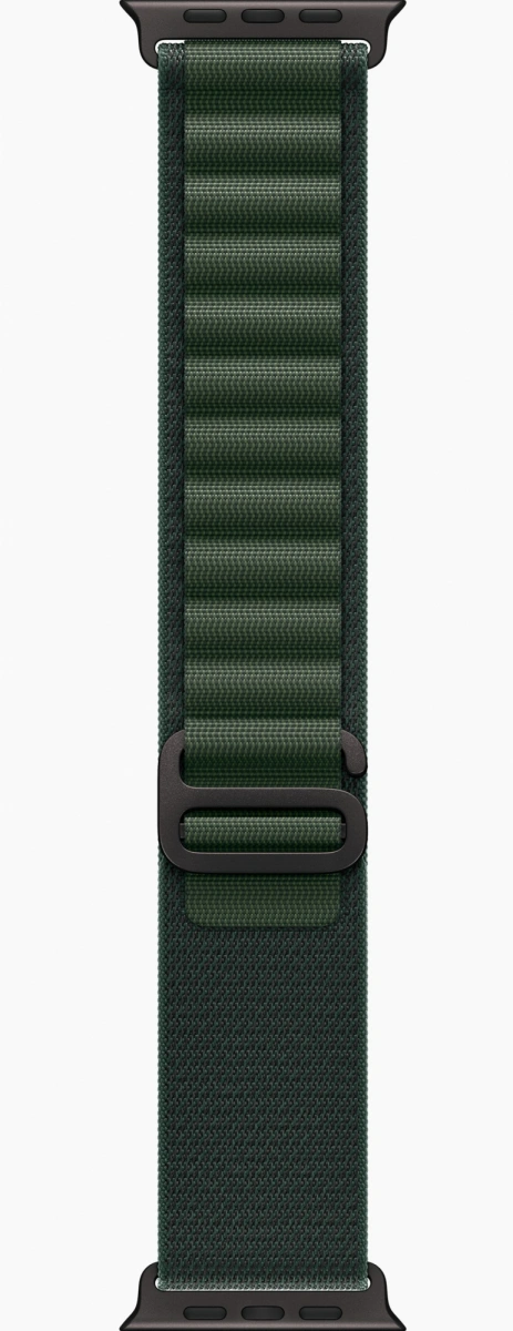 Apple Watch Ultra 2 (2024) GPS+Cellular 49mm, Black Titanium ремешок "Dark Green Alpine Loop", размер L 165-210mm (MX4T3). Фото 3