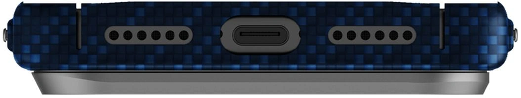 Накладка Uniq Keva Edge Aramid Case MagSafe для iPhone 17 Pro Max, Синяя (IP6.9P(2025)-KEVAEDMTBLU). Фото 4