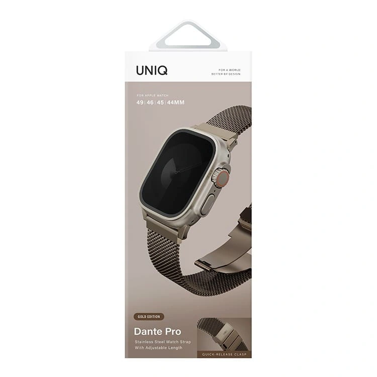 Ремешок Uniq для Apple Watch 44/45/46/49мм Dante PRO Strap Mesh Steel , Ember Gold (49MM-DANPEGLD). Фото 3