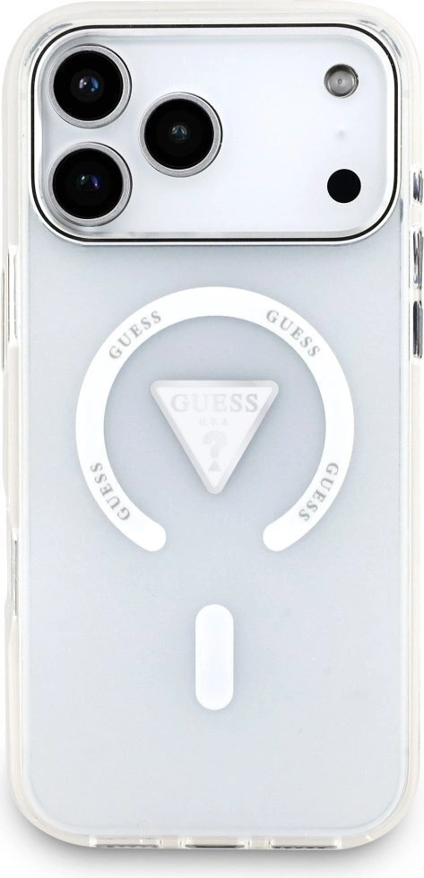Накладка Guess для iPhone 17 Pro Max ML Gradient Triangle logo Metal Cam Hard (MagSafe), Прозрачная (GUHMP17XHGTMLCGT). Фото 1