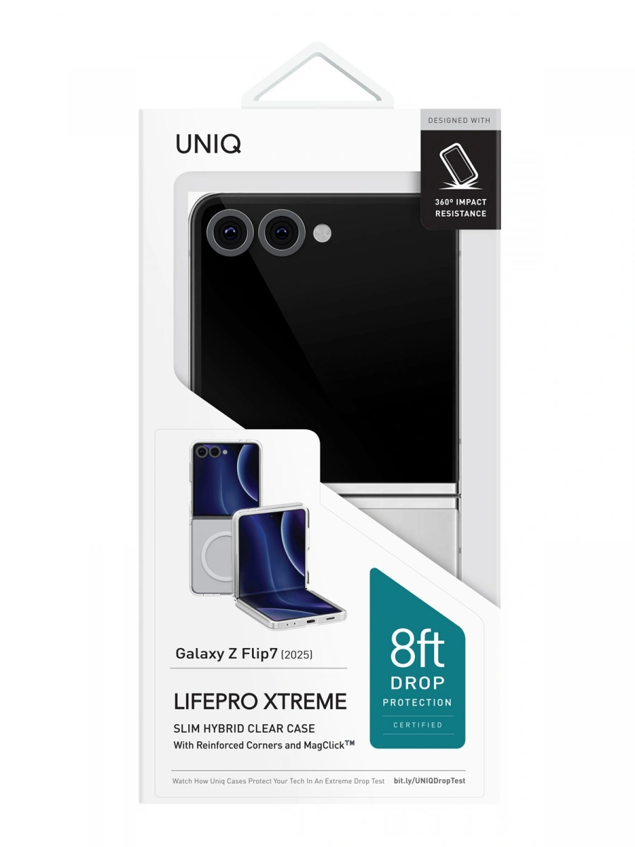 Чехол Uniq Hybrid для Samsung Galaxy Z Flip7 LifePro Xtreme (MagSafe), Clear (GZFLIP7HYB-LPRXMCLR). Фото 3