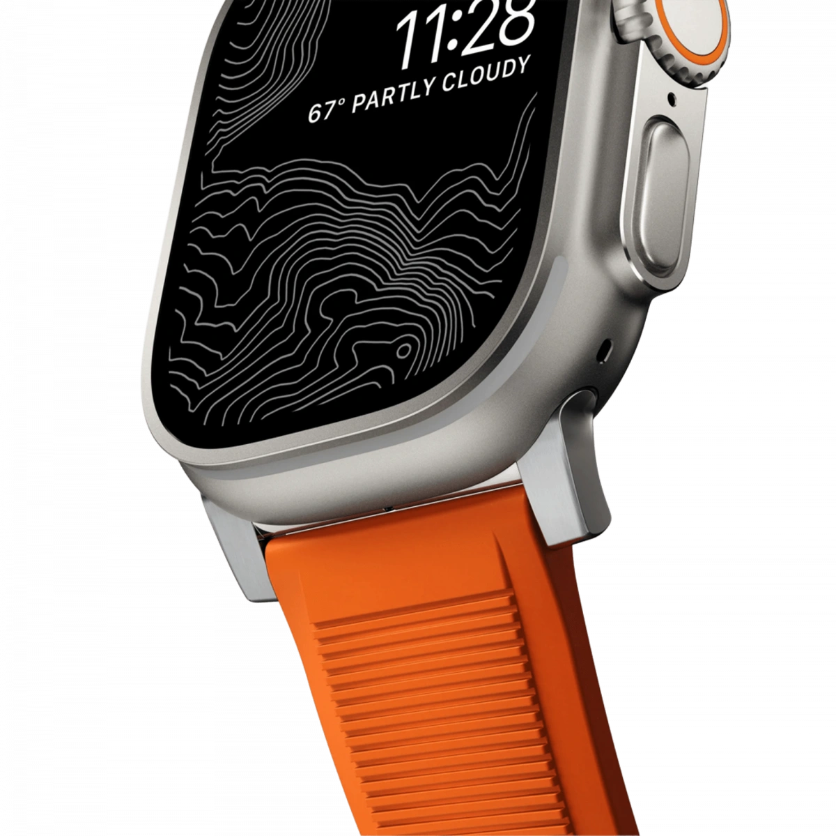 Ремешок Nomad Rugged Band для Apple Watch 42/44/45/49мм, Silver/Ultra Orange (NM01287285). Фото 5