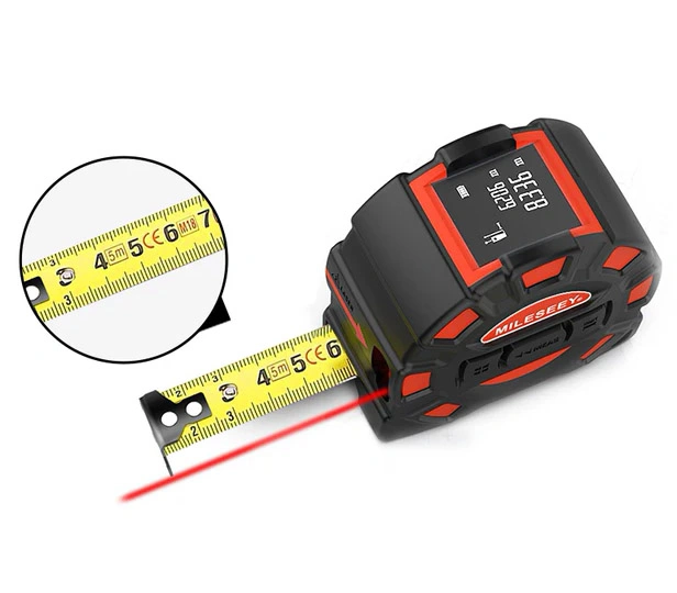 Лазерная рулетка XiaoMi Mileseey DT11 2 in 1 Laser Tape Measure, Чёрно\Оранжевая. Фото 2