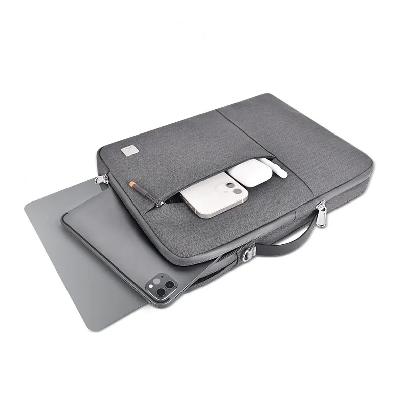 Сумка для ноутбука Wiwu Alpha Double Layer Sleeve Laptop 14, Серая. Фото 3