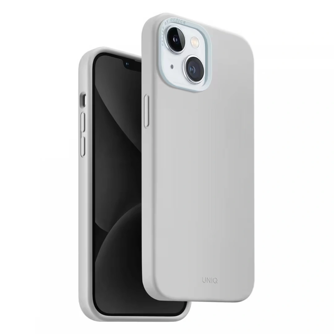 Накладка Uniq Lino для iPhone 15 with MagSafe Chalk Grey (IP6.1(2023)-LINOHMCGRY). Фото 3