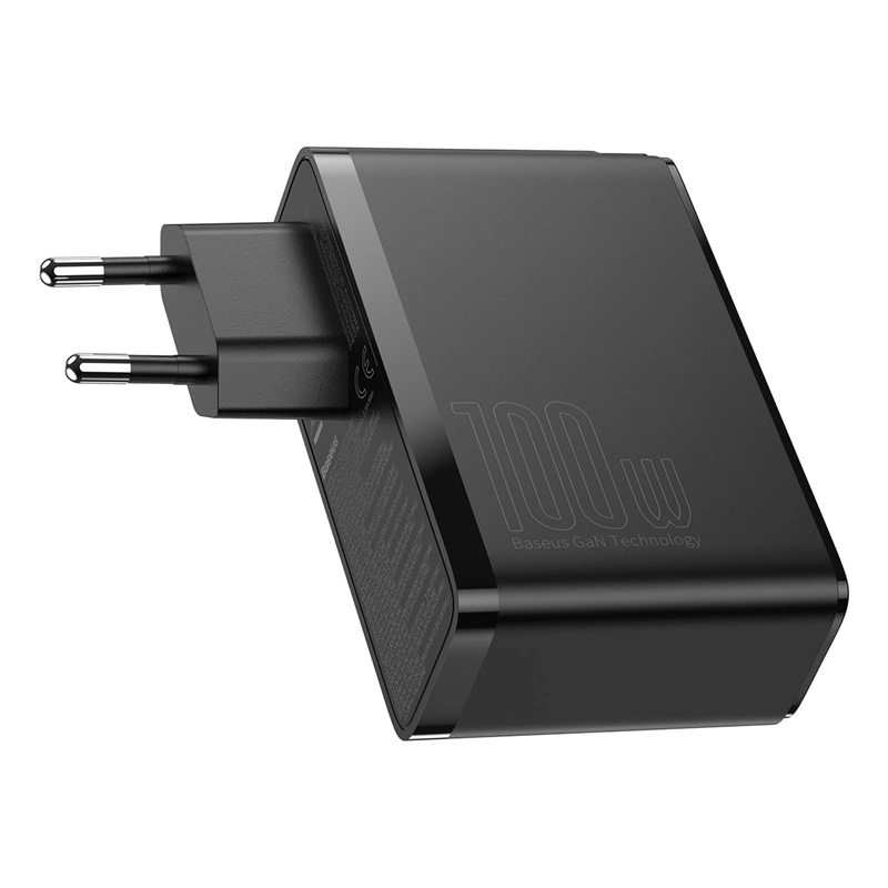 Сетевое зарядное устройство Baseus GaN2 Pro 2*USB+2*TYPE-C, 100W, Чёрное (CCGAN2P-L01). Фото 3