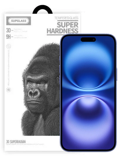 Защитное стекло SupGlass 3D XC-11 для iPhone 16/15, Чёрное. Фото 1
