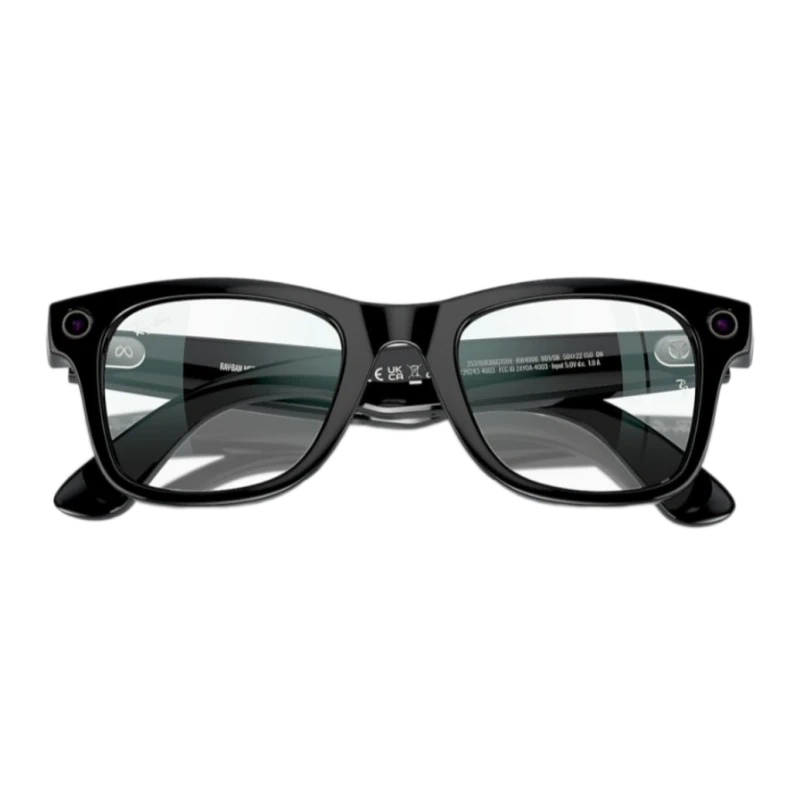 Умные очки Ray Ban Wayfarer RW4006 Глянцевый чёрный/Прозрачный150-50mm (601/SB50). Фото 3