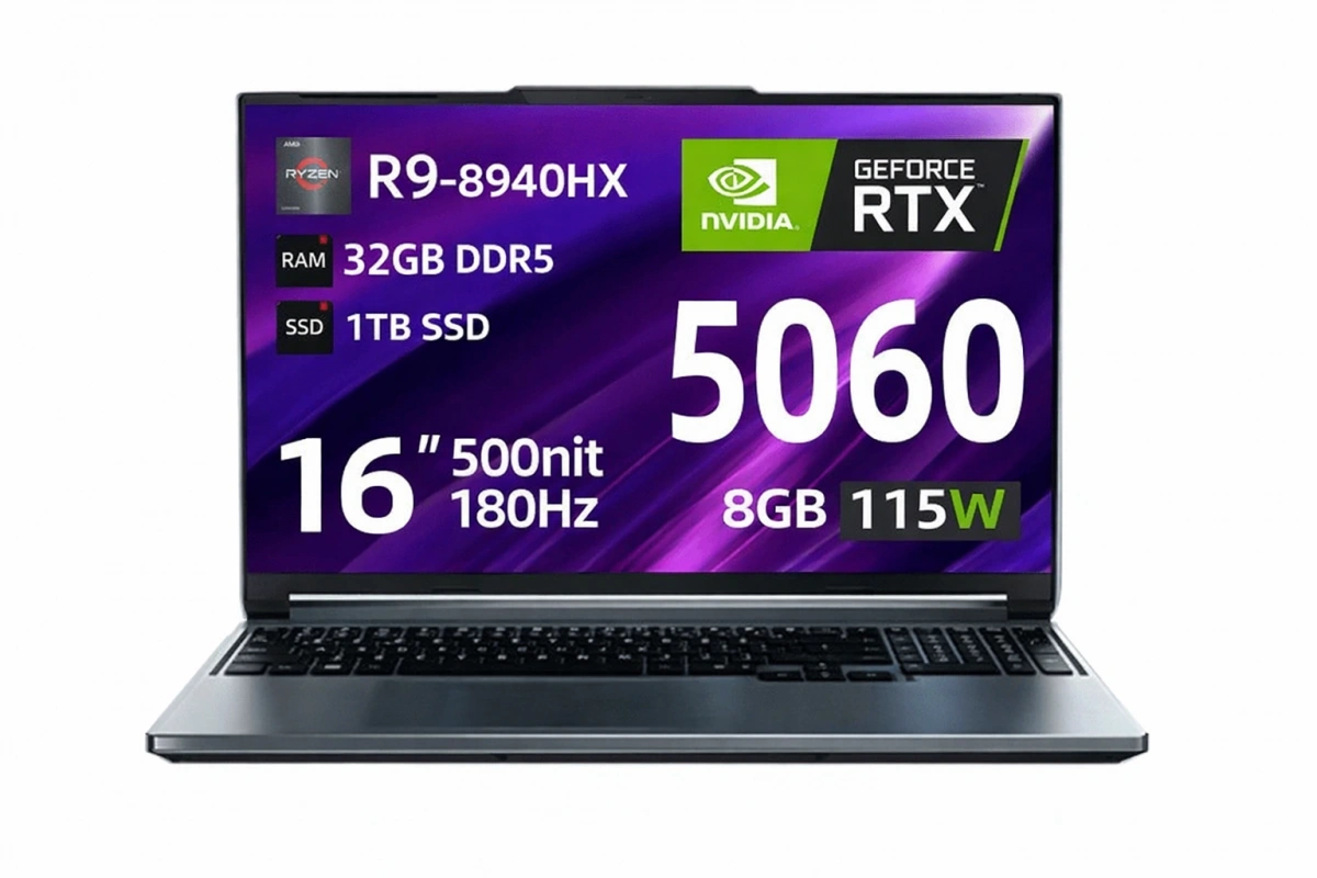 Ноутбук Mechrevo Dragon 16 Pro Чёрный (16" Ryzen 9 8940HX, 32GB, 1TB SSD, RTX 5060, Windows 11). Фото 1