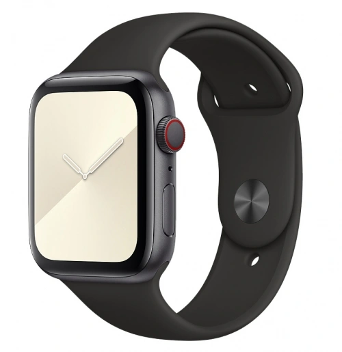 Ремешок силиконовый для Apple Watch 38/40/41/42мм, Чёрный. Фото 1