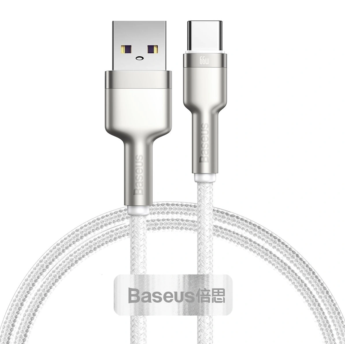 Кабель Baseus Cafule Series Metal Data Cable USB to Type-C 66Вт 1м, Белый (CAKF000102). Фото 1
