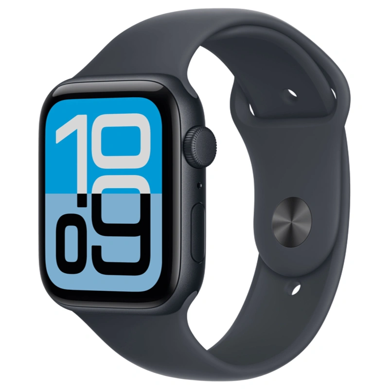 Apple Watch SE 3 LTE 2025, 44 мм, алюминий цвета "Midnight", Sport Band "Midnight" размер M/L (MEPJ4). Фото 1