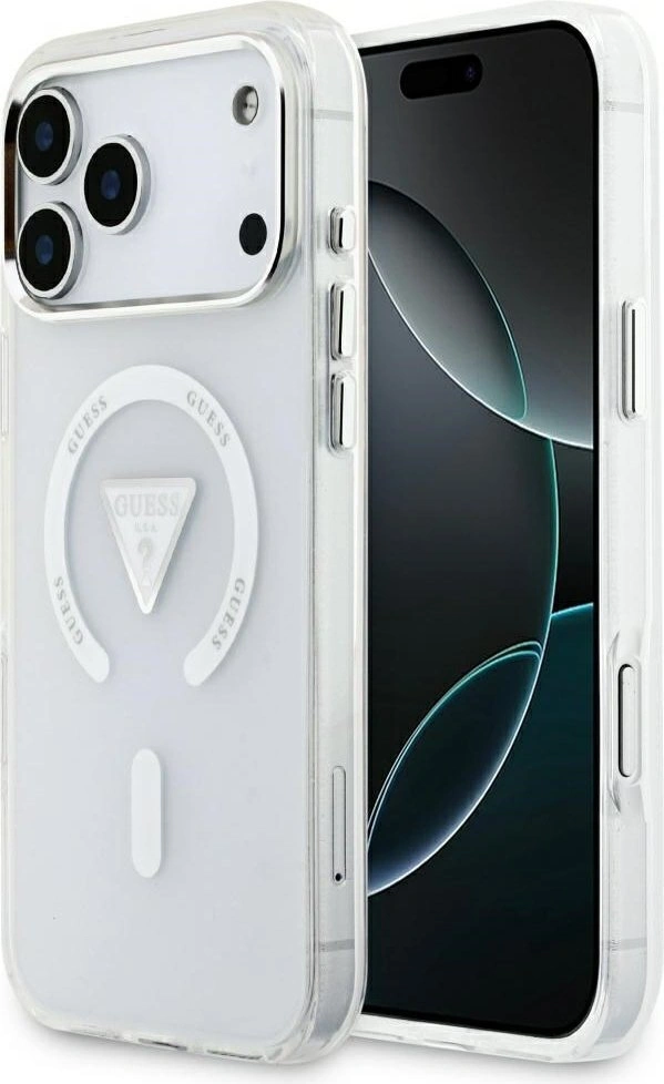 Накладка Guess для iPhone 17 Pro Max ML Gradient Triangle logo Metal Cam Hard (MagSafe), Прозрачная (GUHMP17XHGTMLCGT). Фото 2