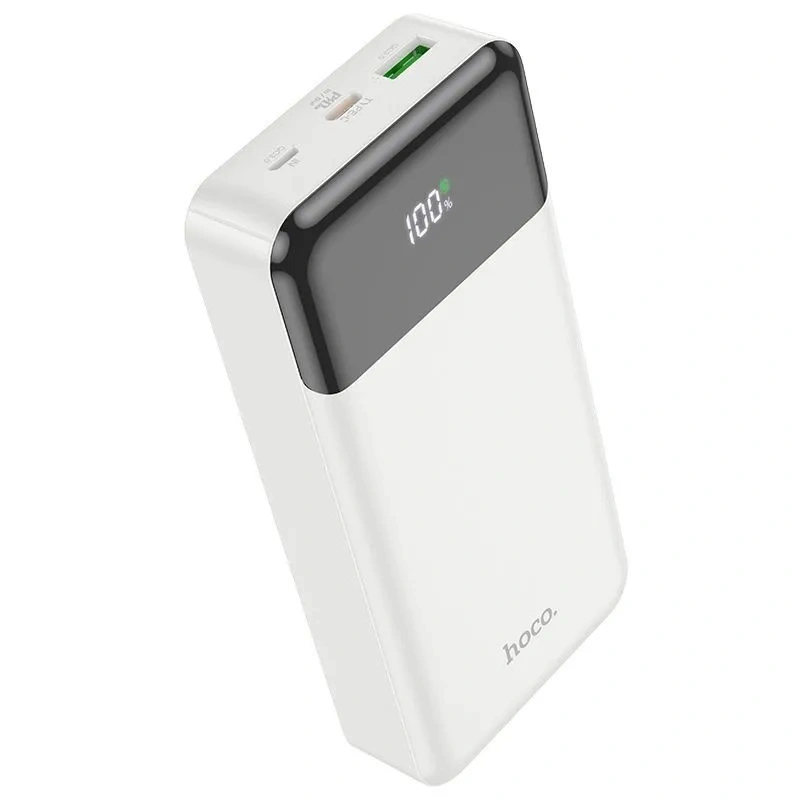 Внешний аккумулятор Hoco J102 Cool Figure 20000mAh, 1xUSB, 1xUSB-C, 3А, QC3.0, PD20W, LED, Li-Pol, Белый. Фото 1