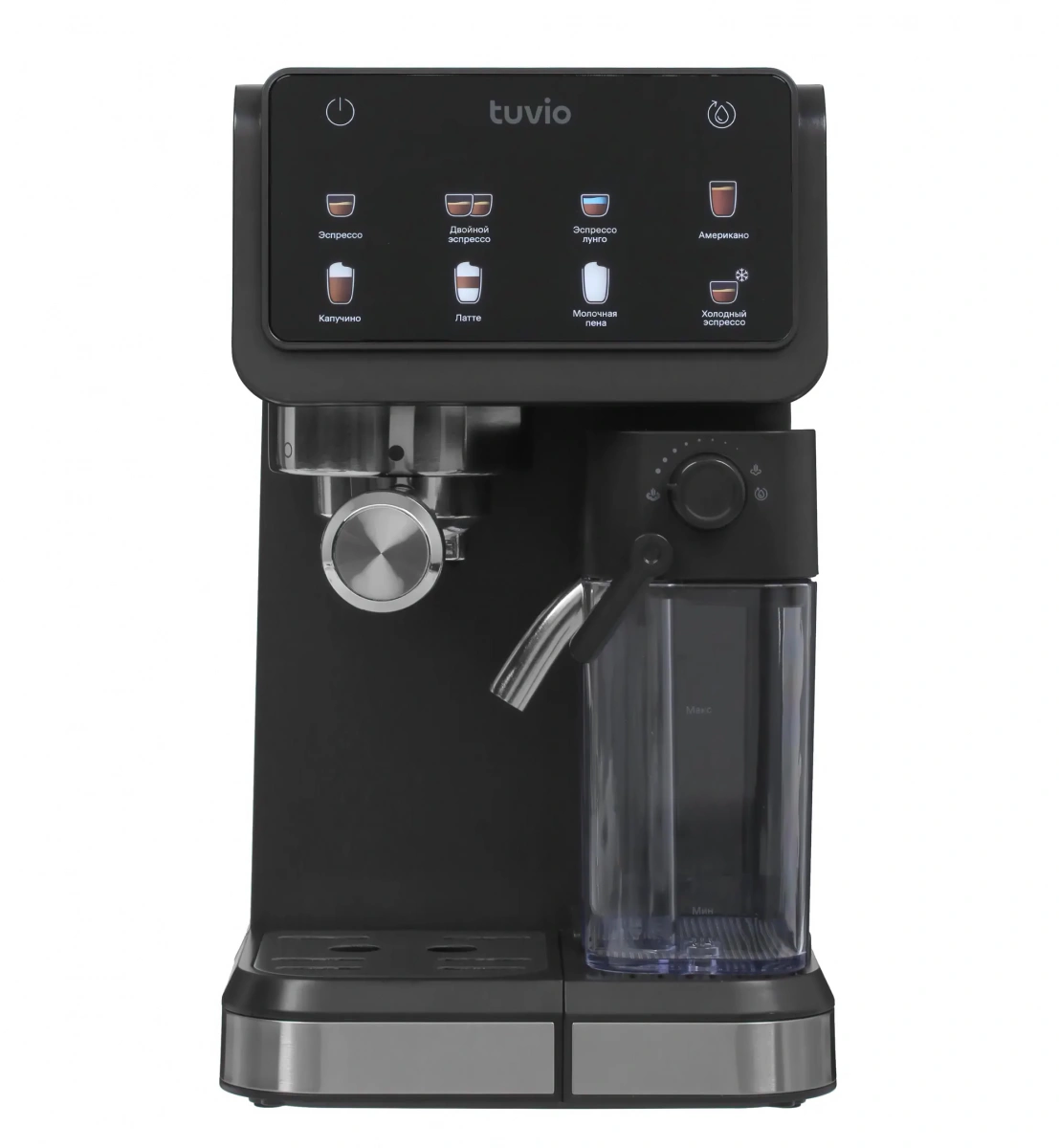 Кофеварка рожковая Tuvio с автокапучинатором, Серый (TCM10EA). Фото 3