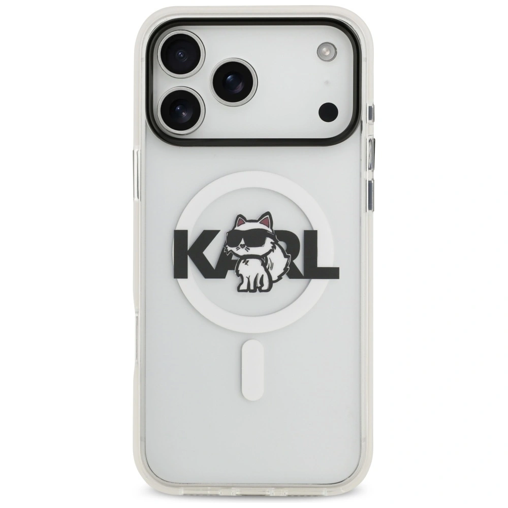 Накладка Lagerfeld для iPhone 17 Pro Max ML Sketch Choupette Metal camera (MagSafe), Прозрачный (KLHMP17XHGCHGKBT). Фото 3