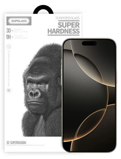 Защитное стекло SupGlass для iPhone 16 Pro Max Tempered Glass Super Hardness 3D XC-11, Чёрное. Фото 1