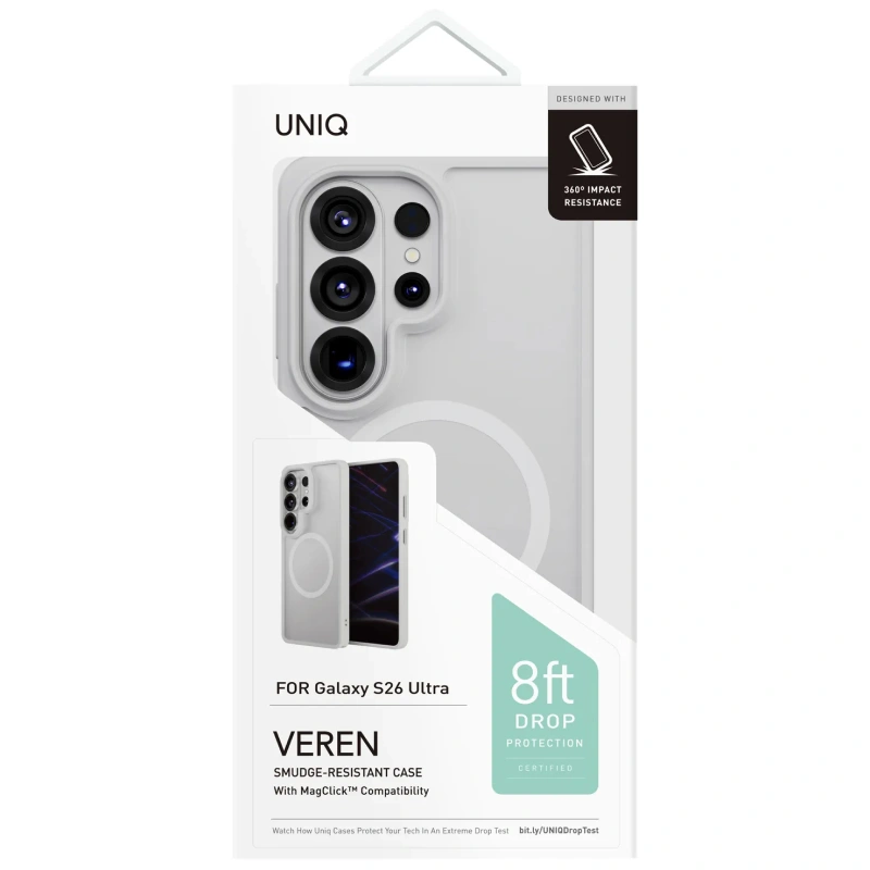 Накладка Uniq Veren Frosted Shield (MagSafe) для Samsung Galaxy S26 Ultra, Chalk Frost (GS26UHYB-VERCHFRST). Фото 3
