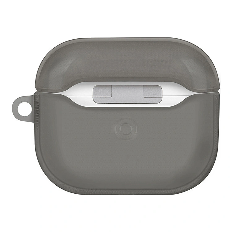 Чехол Uniq для наушников AirPods 3 Glase TPU case with carabin, Smoke Grey (AIRPODS(2021)-GLSSMK). Фото 3