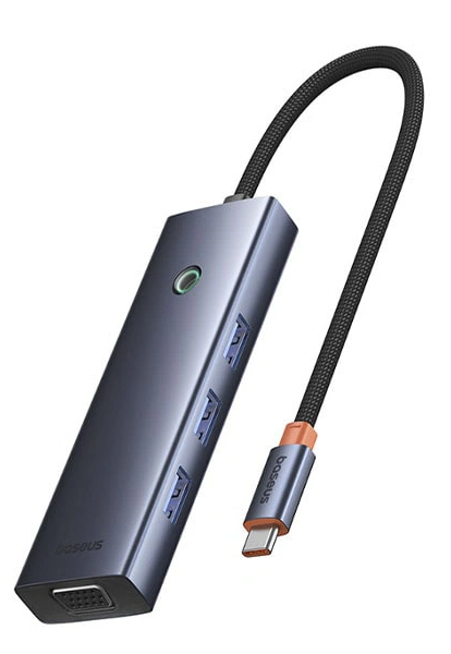 Хаб Baseus UltraJoy Series 7-Port HUB Docking Station (Type-C to HDMI4K@60Hz*1 + USB3.0*3 + PD*1 + SD/TF*1), Серый (B00052803811-00). Фото 1