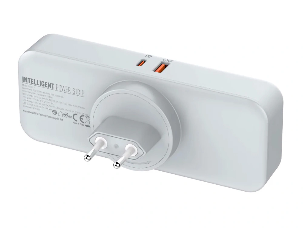 Сетевой фильтр LDNIO 30W, Portable Plug Power Socket, 2500W, 3 розетки, 1xUSB-A, 1xUSB-C, (SC3317). Фото 2