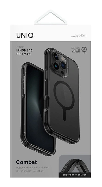 Накладка Uniq Combat (MagSafe) для iPhone 16 Pro Max, Black (IP6.9P(2024)-COMMBLK). Фото 4
