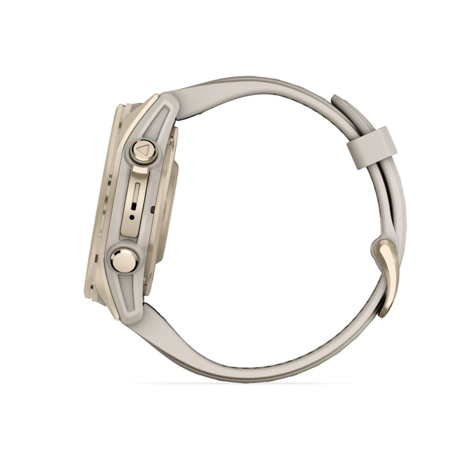 Умные часы Garmin Fenix 8 43mm, Amoled, Sapphire, Soft Gold with Fog Gray/Dark Sandstone Silicone Band (010-02903-11). Фото 5