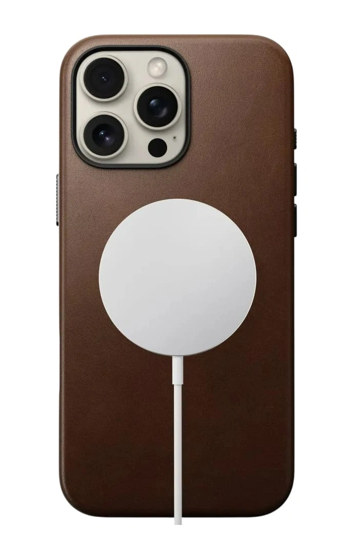 Накладка Nomad Traditional Leather Case With MagSafe для iPhone 16 Pro Max, Brown (NM01389385). Фото 4