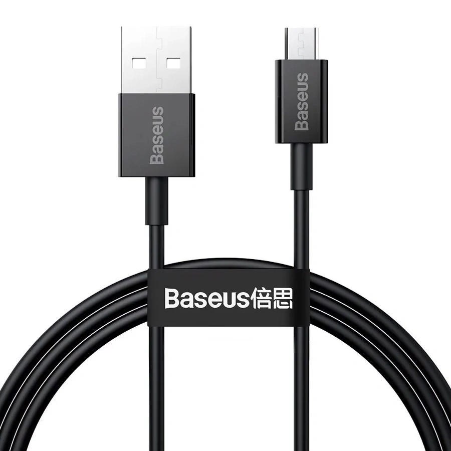 Кабель Baseus Superior Series Fast Charging Data Cable USB to Micro 2A 1м, Чёрный (CAMYS-01). Фото 1