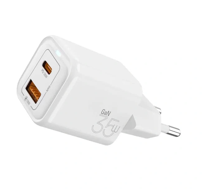 Сетевое зарядное устройство Vyvylabs Gan Fast Charger 35W A+C, Белое (GAN35BE-01). Фото 3