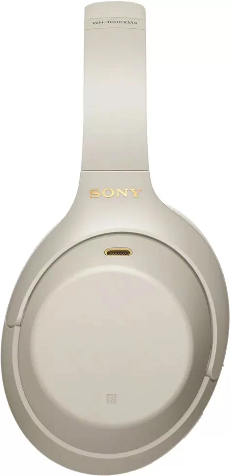 Беспроводные наушники Sony WH-1000XM4/S с шумоподавлением, Серебристые. Фото 3